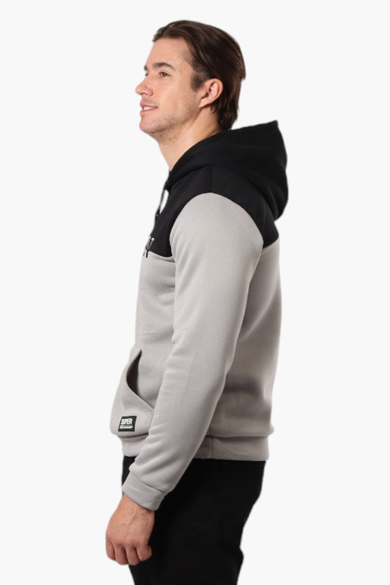 Super Triple Goose Embroidered Colour Block Hoodie - Grey - Mens Hoodies & Sweatshirts - International Clothiers