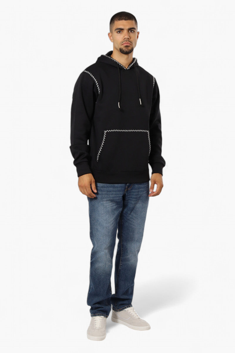 Essentials By Drill Clothing Stitch Detail Hoodie - Black - Mens Hoodies & Sweatshirts - International Clothiers