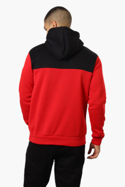 Canada Weather Gear Colour Block Embroidered Logo Hoodie - Red - Mens Hoodies & Sweatshirts - International Clothiers