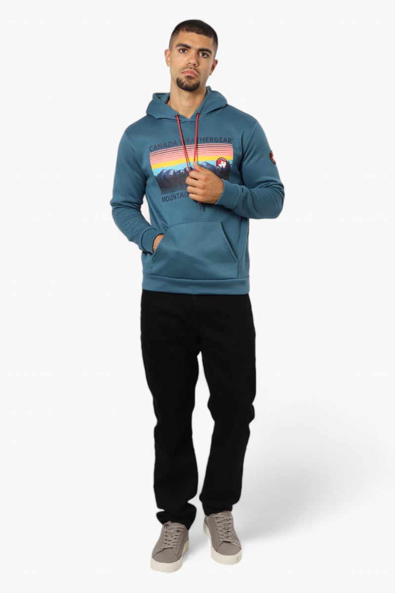 Canada Weather Gear Mountain Outfitters Print Hoodie - Teal - Mens Hoodies & Sweatshirts - International Clothiers