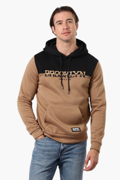 Super Triple Goose Embroidered Colour Block Hoodie - Brown - Mens Hoodies & Sweatshirts - International Clothiers