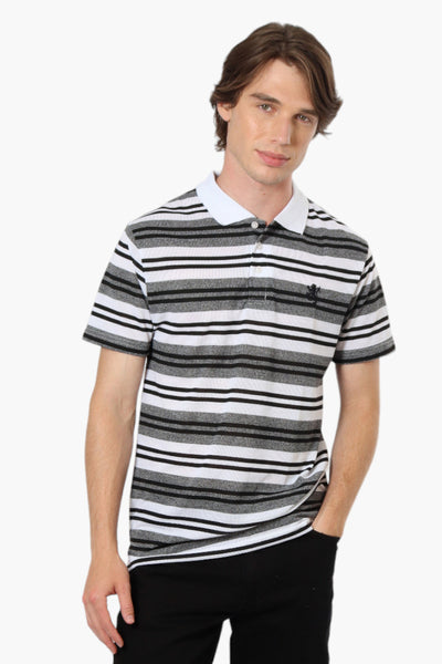 Vroom & Dreesman Striped Button Up Polo Shirt - Grey - Mens Polo Shirts - International Clothiers