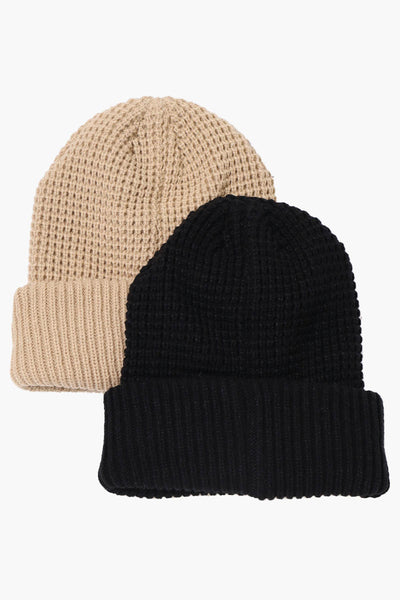 Canada Weather Gear 2 Pack Waffle Knit Hat - Beige - Mens Hats - International Clothiers