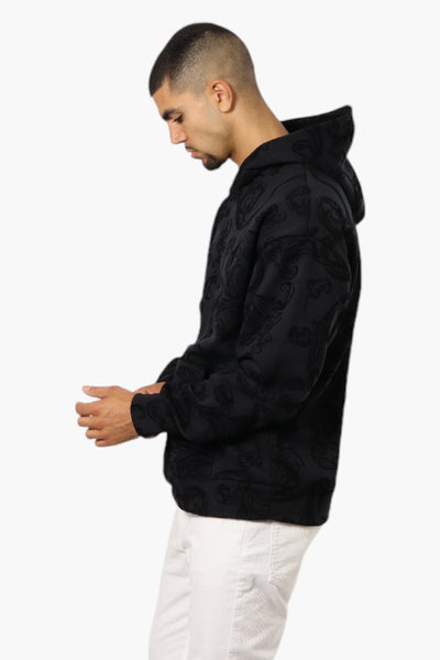 Essentials By Drill Clothing Flocked Patterned Drop Shoulder Hoodie - Black - Mens Hoodies & Sweatshirts - International Clothiers