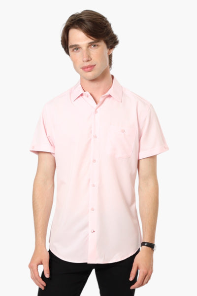 Jay Y. Ko Button Up Front Pocket Casual Shirt - Pink - Mens Casual Shirts - International Clothiers