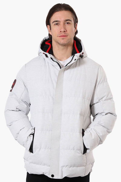 Super Triple Goose Knit Collar Bubble Bomber Jacket - White - Mens Bomber Jackets - International Clothiers