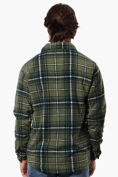 Canada Weather Gear Plaid Sherpa Lined Lightweight Jacket - Olive - Mens Lightweight Jackets - International Clothiers