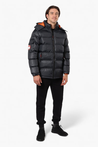 Canada Weather Gear Grid Pattern Bubble Bomber Jacket - Black - Mens Bomber Jackets - International Clothiers