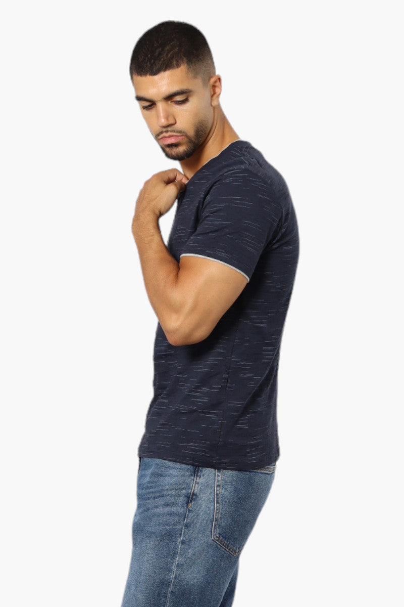 Urbanology Patterned V-Neck Tee - Navy - Mens Tees & Tank Tops - International Clothiers