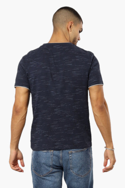 Urbanology Patterned V-Neck Tee - Navy - Mens Tees & Tank Tops - International Clothiers