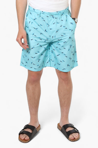 Vroom & Dreesmann Swordfish Pattern Button Fly Shorts - Blue - Mens Shorts & Capris - International Clothiers