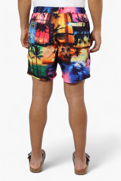 Boardsports Palm Tree Printed Tie Waist Shorts - Multi - Mens Shorts & Capris - International Clothiers