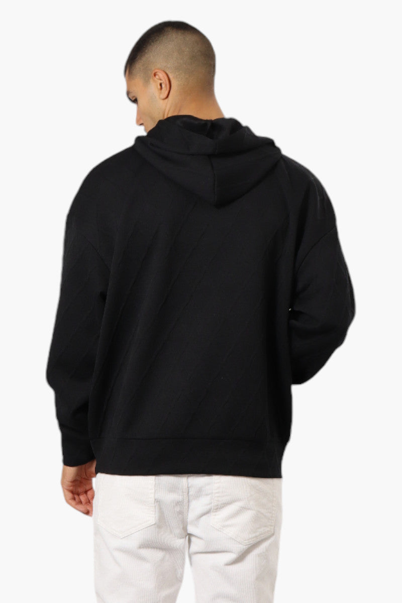 Essentials By Drill Clothing Diamond Jacquard Drop Shoulder Hoodie - Black - Mens Hoodies & Sweatshirts - International Clothiers