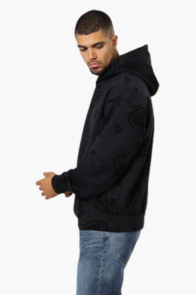 Essentials By Drill Clothing Flocked Patterned Drop Shoulder Hoodie - Black - Mens Hoodies & Sweatshirts - International Clothiers