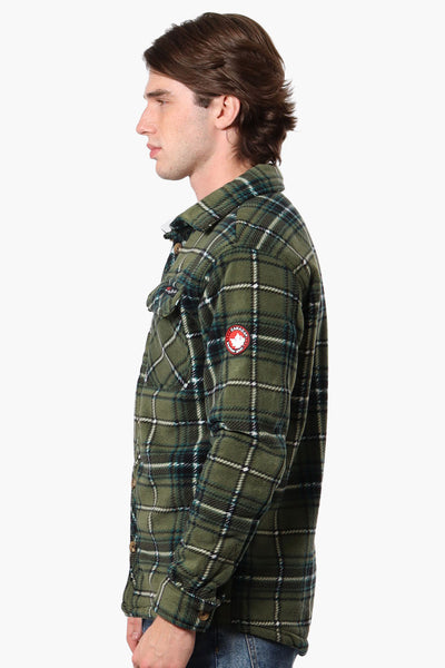 Canada Weather Gear Plaid Sherpa Lined Lightweight Jacket - Olive - Mens Lightweight Jackets - International Clothiers