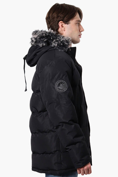 Canada Weather Gear Faux Fur Hood Parka Jacket - Black - Mens Parka Jackets - International Clothiers