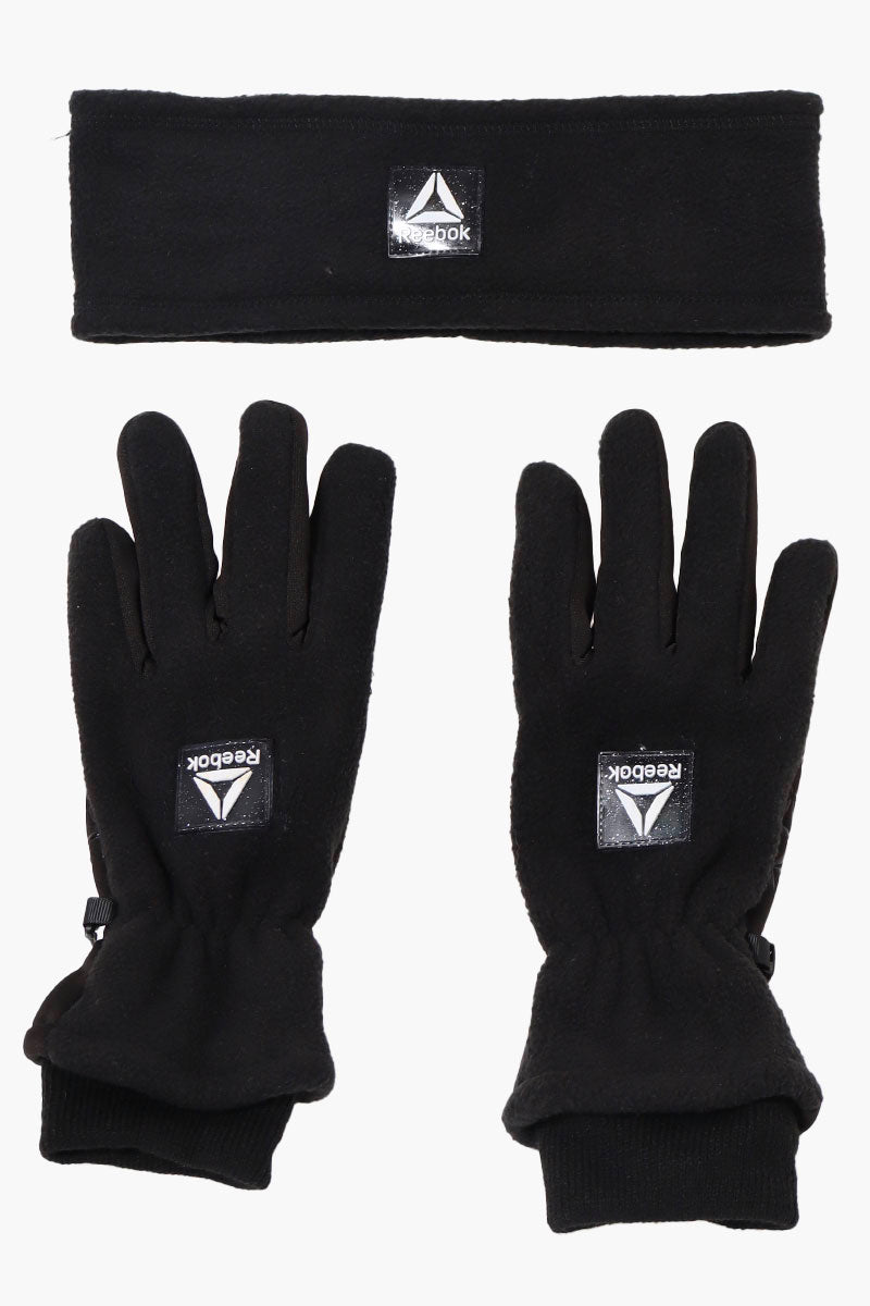 Reebok Solid Headband Glove Set - Black - Mens Gloves - International Clothiers