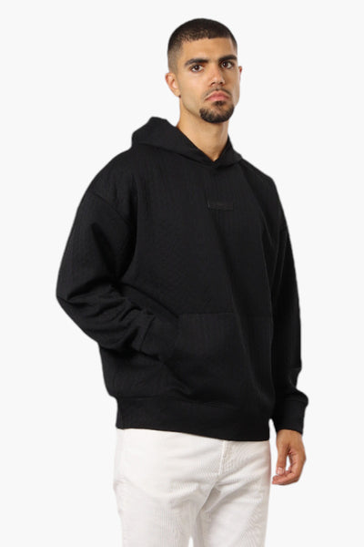 Essentials By Drill Clothing Hexagon Jacquard Drop Shoulder Hoodie - Black - Mens Hoodies & Sweatshirts - International Clothiers