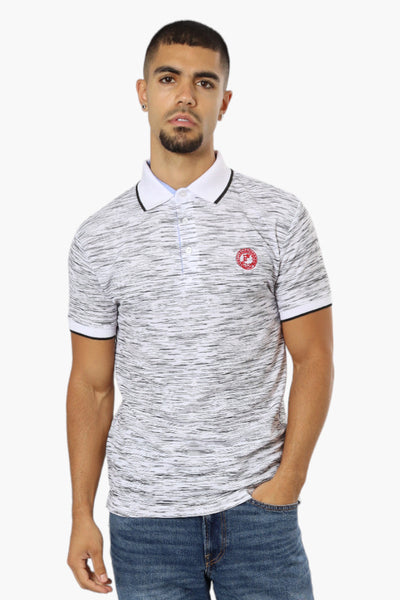 Canada Weather Gear Patterned Stripe Detail Polo Shirt - White - Mens Polo Shirts - International Clothiers