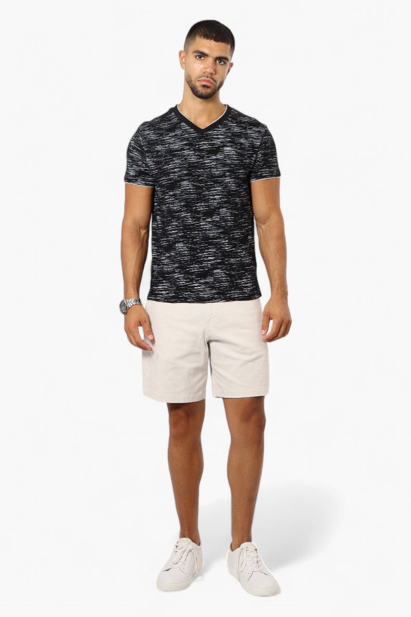 Urbanology Patterned V-Neck Tee - Black - Mens Tees & Tank Tops - International Clothiers