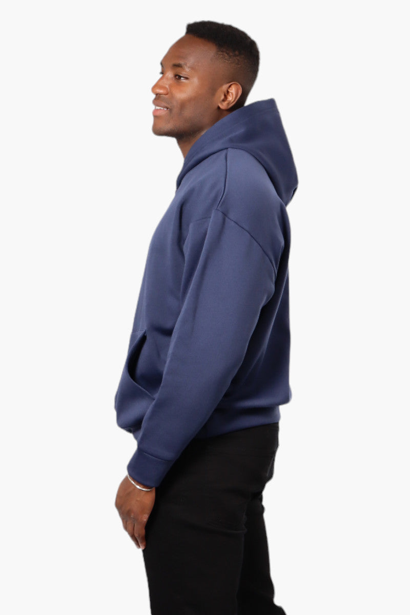 Essentials Solid Drop Shoulder Pullover Hoodie Navy