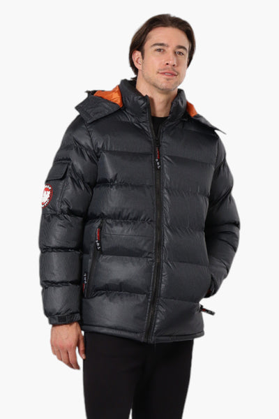 Canada Weather Gear Grid Pattern Bubble Bomber Jacket - Black - Mens Bomber Jackets - International Clothiers