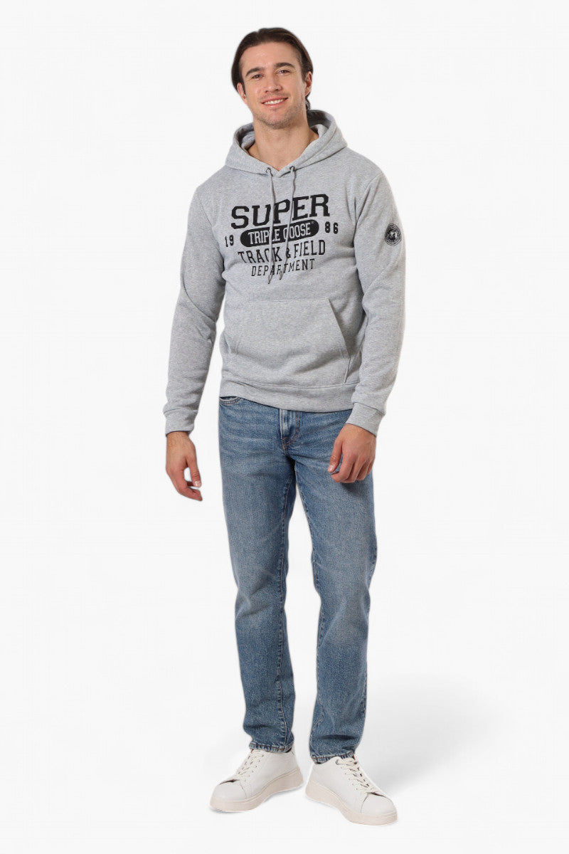 Super Triple Goose Track & Field Print Hoodie - Grey - Mens Hoodies & Sweatshirts - International Clothiers