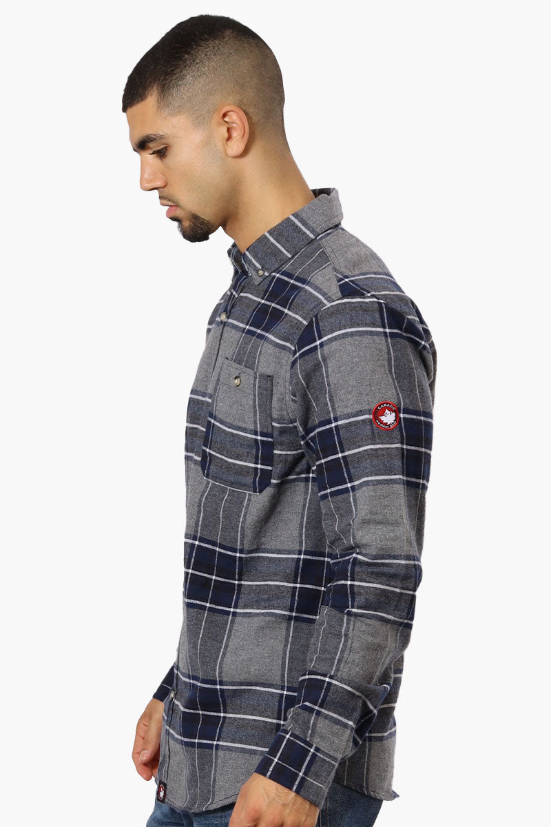 Canada Weather Gear Plaid Button Down Casual Shirt - Grey - Mens Casual Shirts - International Clothiers