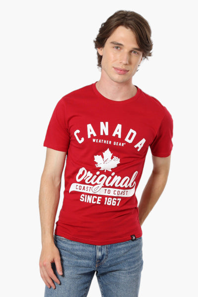 Canada Weather Gear Coast To Coast Print Tee - Red - Mens Tees & Tank Tops - International Clothiers