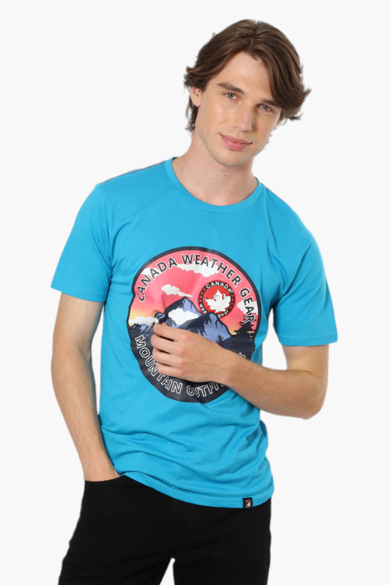 Canada Weather Gear Mountain Print Tee - Blue - Mens Tees & Tank Tops - International Clothiers