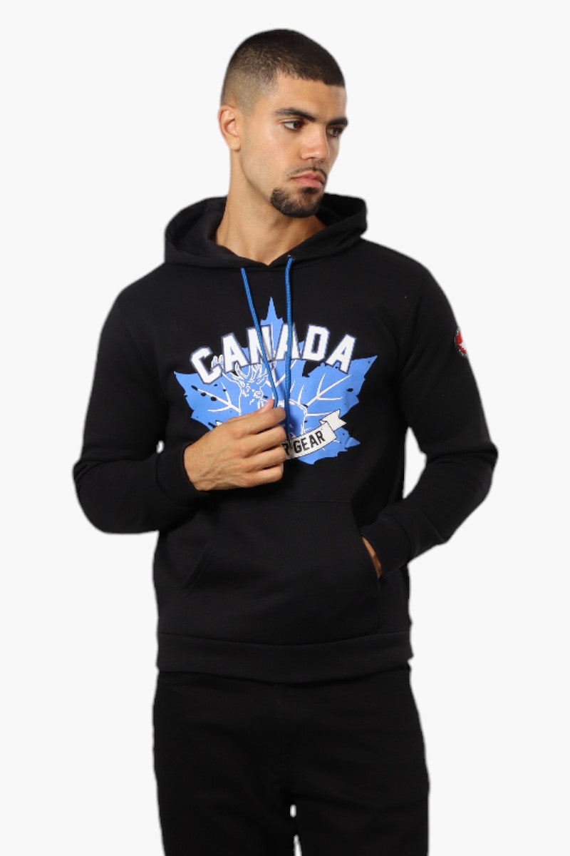 Canada Weather Gear Moose Print Hoodie - Black - Mens Hoodies & Sweatshirts - International Clothiers