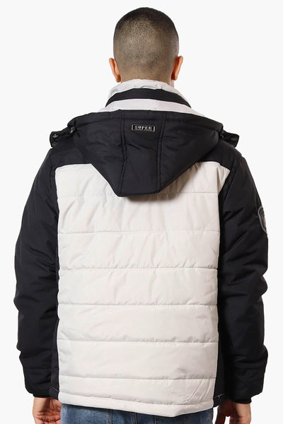 Super Triple Goose Contrast Detail Bubble Bomber Jacket - Stone - Mens Bomber Jackets - International Clothiers