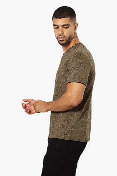 Urbanology Patterned V-Neck Tee - Olive - Mens Tees & Tank Tops - International Clothiers