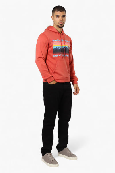 Canada Weather Gear Mountain Outfitters Print Hoodie - Coral - Mens Hoodies & Sweatshirts - International Clothiers