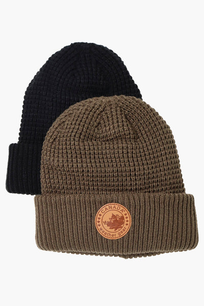 Canada Weather Gear 2 Pack Waffle Knit Hat - Olive - Mens Hats - International Clothiers