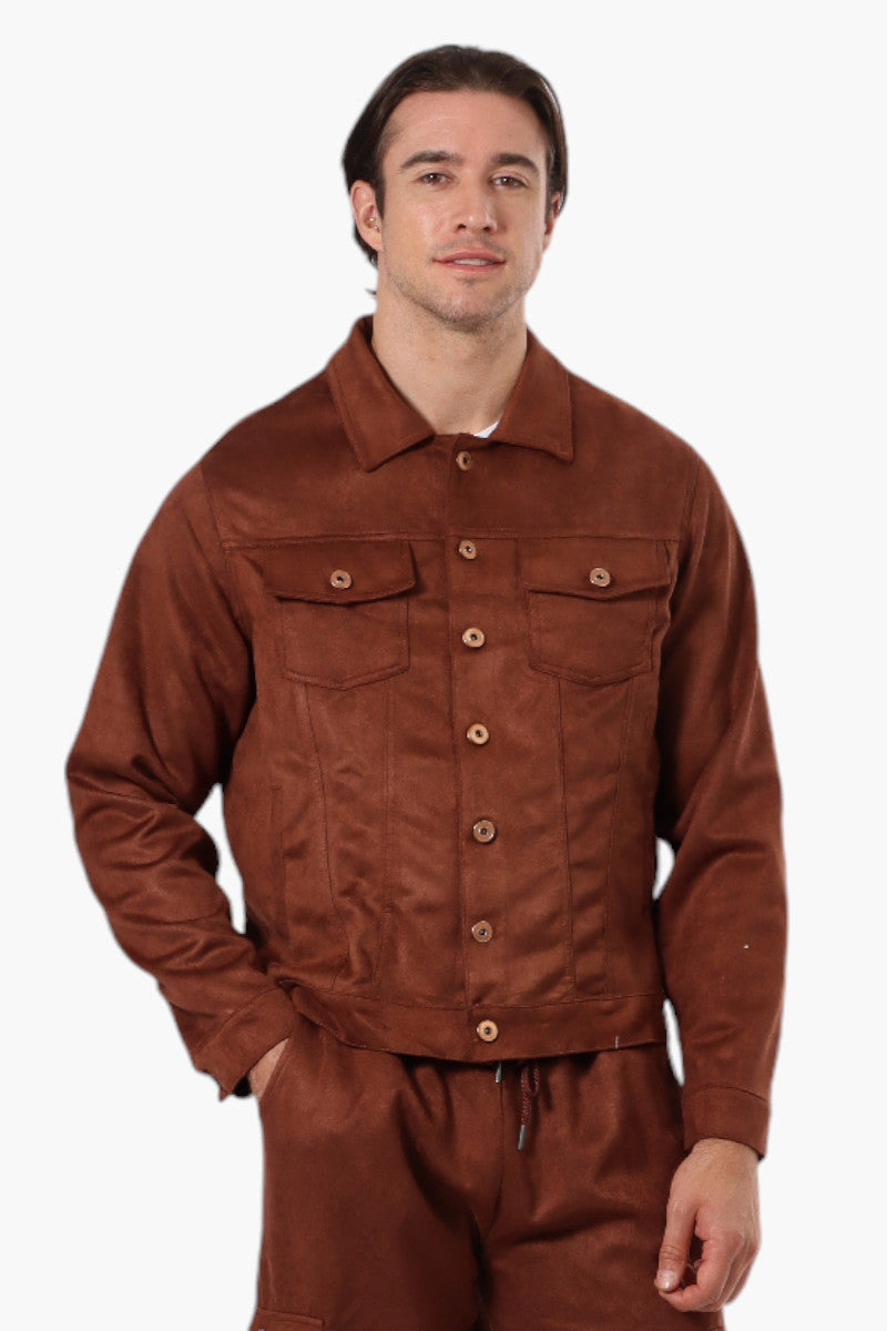 Urbanology Button Up Suede Trucker Lightweight Jacket