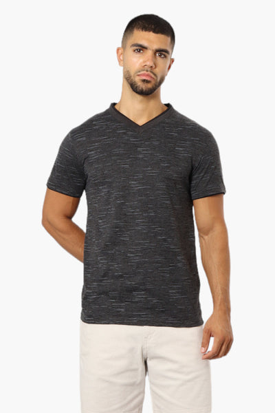 Urbanology Patterned V-Neck Tee - Black - Mens Tees & Tank Tops - International Clothiers