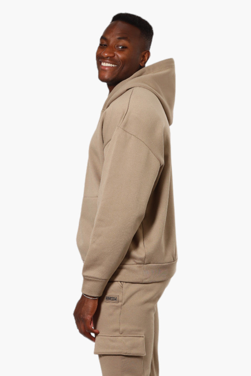 Essentials Solid Drop Shoulder Pullover Hoodie - Beige - Mens Hoodies & Sweatshirts - International Clothiers