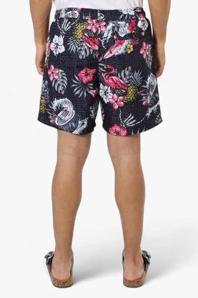 Boardsports Tropical Pattern Tie Waist Shorts - Black - Mens Shorts & Capris - International Clothiers