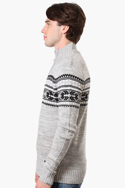 Canada Weather Gear Fair Isle Pattern Pullover Sweater - Grey - Mens Pullover Sweaters - International Clothiers