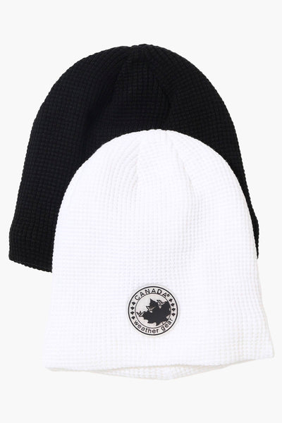 Canada Weather Gear 2 Pack Plush Lined Beanie Hat - White - Mens Hats - International Clothiers