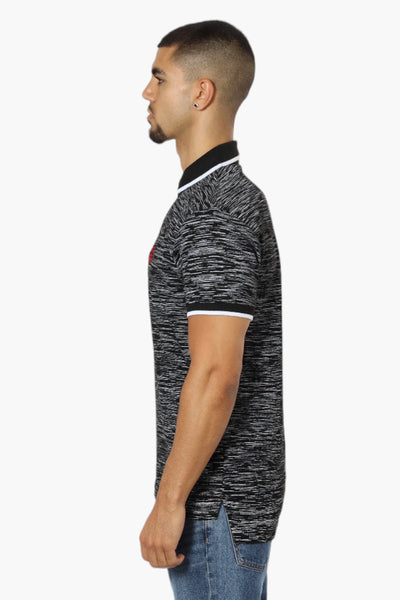 Canada Weather Gear Patterned Stripe Detail Polo Shirt - Black - Mens Polo Shirts - International Clothiers