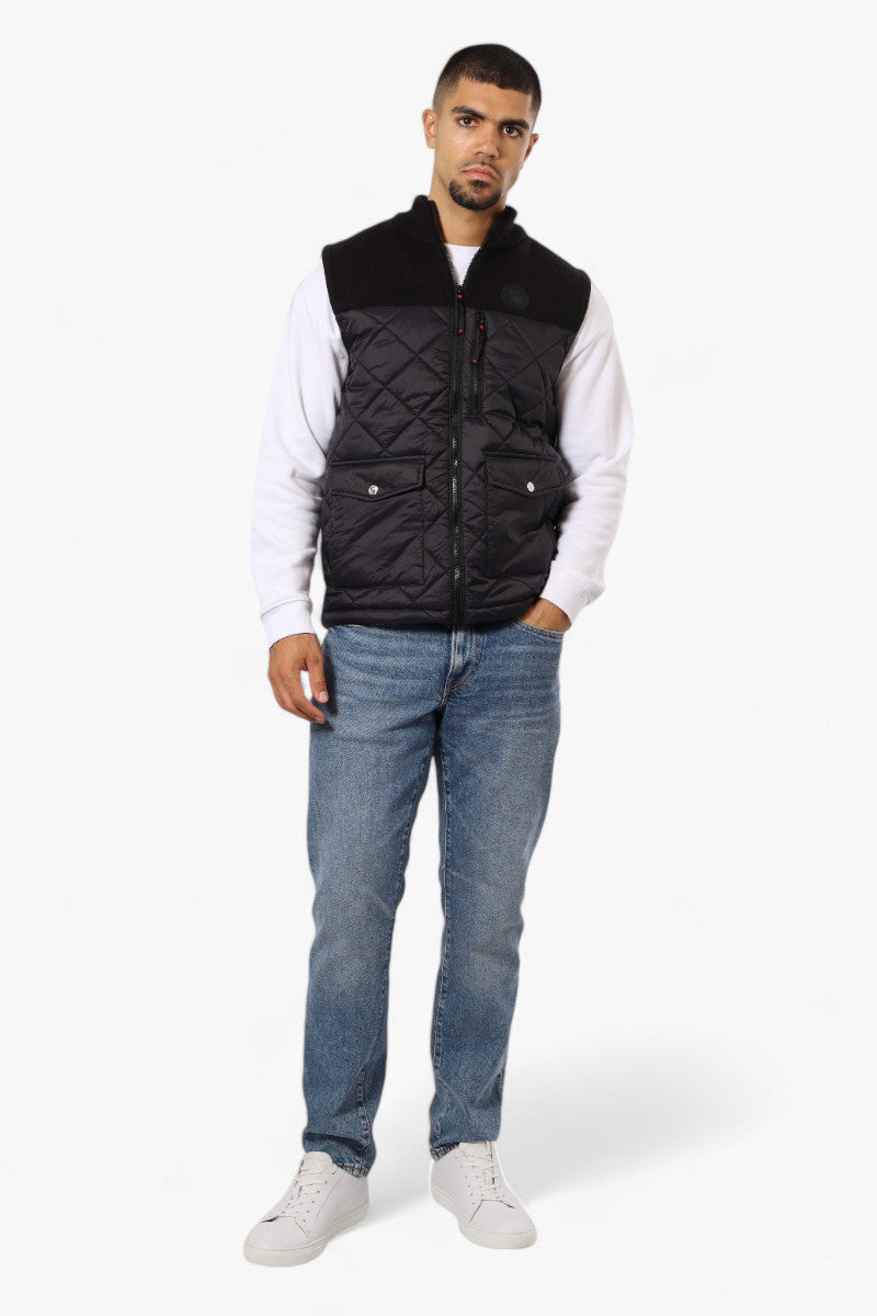 Canada Weather Gear Sweater Knit Polyfill Puffer Vest - Black - Mens Vests - International Clothiers