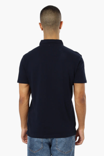 Jay Y. Ko Button Down Solid Polo Shirt - Navy - Mens Polo Shirts - International Clothiers