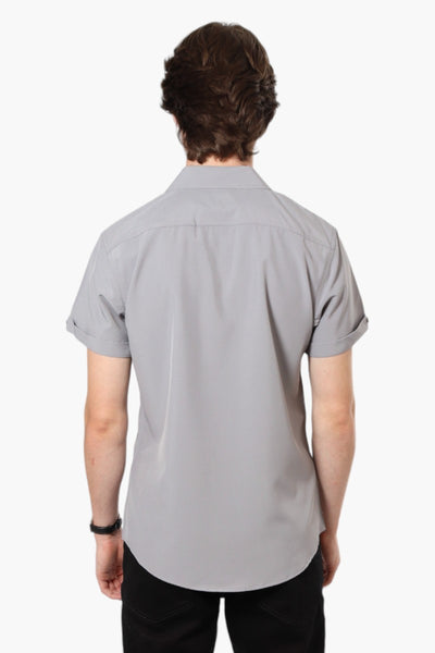 Jay Y. Ko Button Up Front Pocket Casual Shirt - Grey - Mens Casual Shirts - International Clothiers
