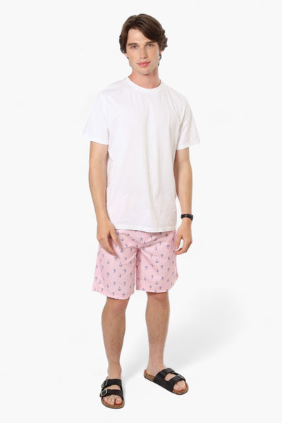 Vroom & Dreesmann Boat Pattern Button Fly Shorts - Pink - Mens Shorts & Capris - International Clothiers