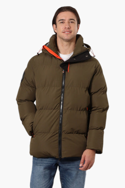 Canada Weather Gear Contrast Trim Bubble Bomber Jacket - Olive - Mens Bomber Jackets - International Clothiers