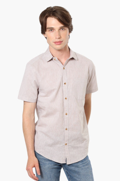 Jay Y. Ko Button Up Linen Casual Shirt - Beige - Mens Casual Shirts - International Clothiers