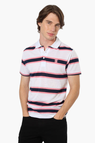 Vroom & Dreesman Striped Button Up Polo Shirt - White - Mens Polo Shirts - International Clothiers