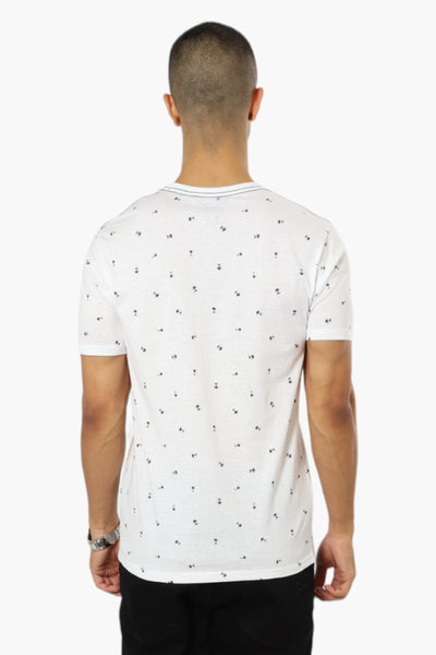 Boardsports Palm Tree Pattern Crewneck Tee - White - Mens Tees & Tank Tops - International Clothiers